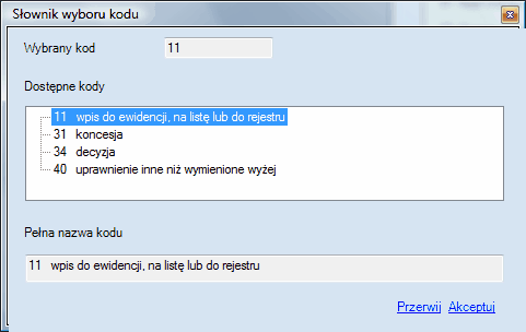 ZUS ZFA_kod_rodzaju_uprawnienia
